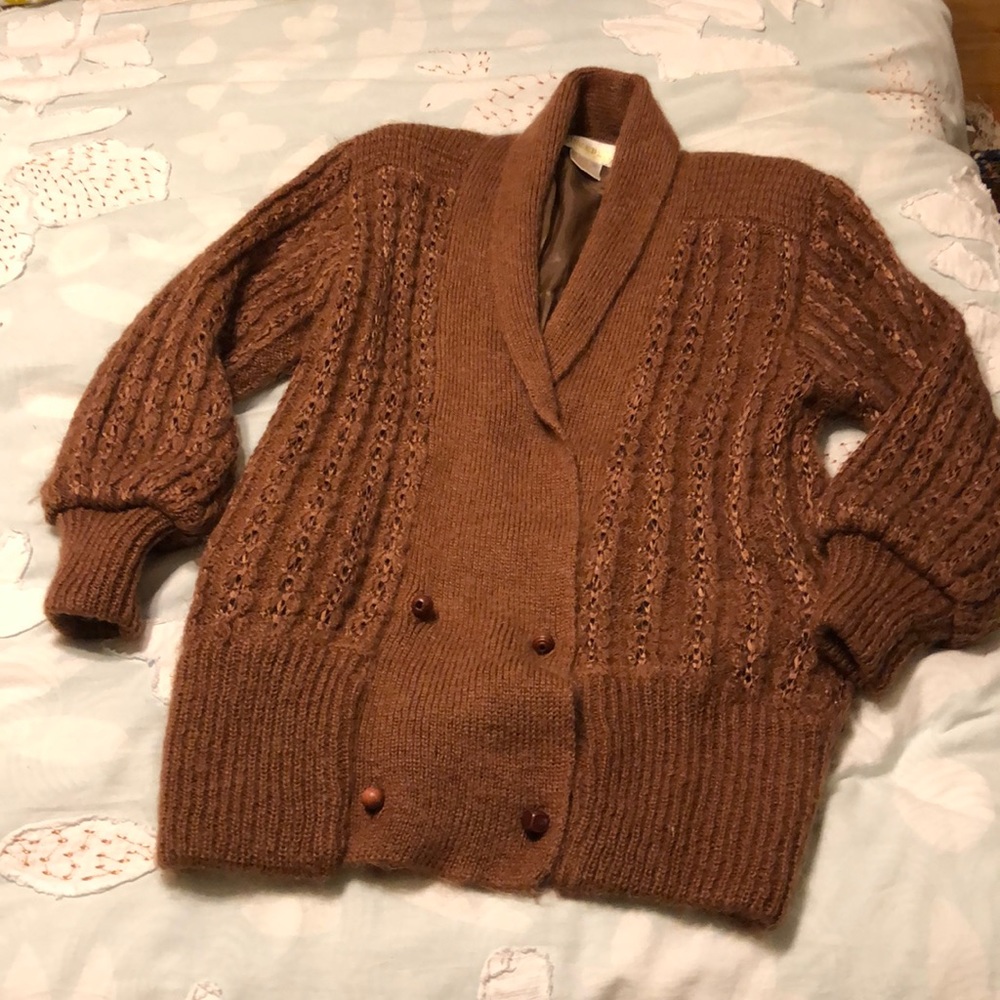 Vintage Mohair Acrylic blend lines sweater